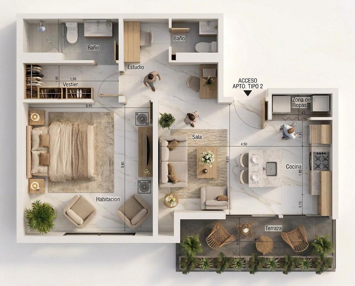 Apartamento Akua - Distribución A