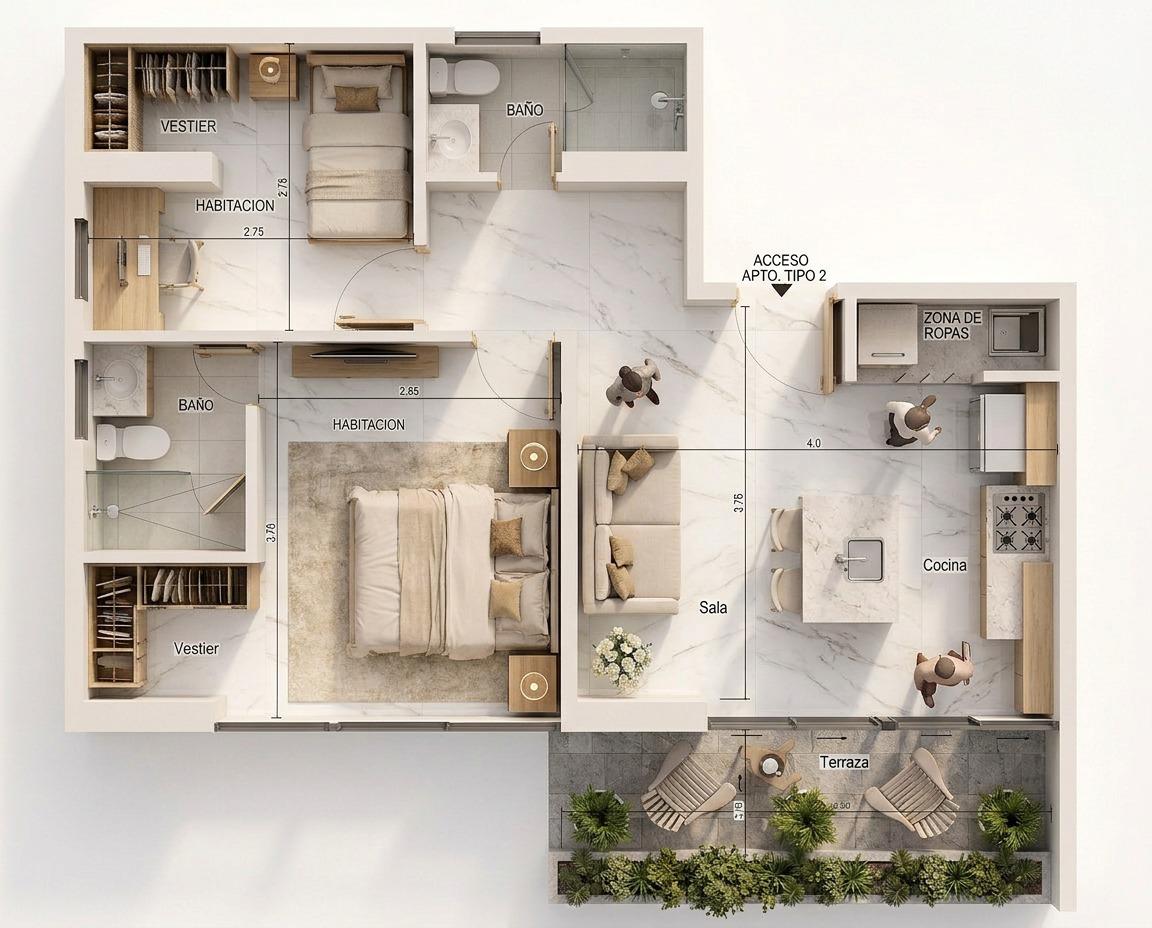 Apartamento Akua - Distribución B